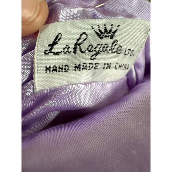 VTG 80s La Regale Ltd Pale Purple Teardrop Fringe Silver Convertible Purse - Picture 5 of 6